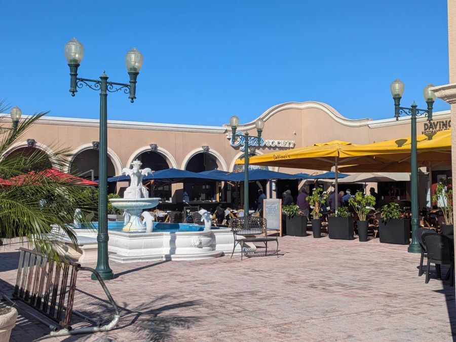 Marco walk plaza fountain entrance